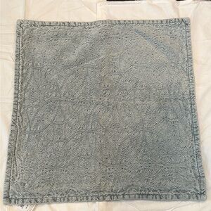 Pottery Barn light blue square chenille jacquard pillow cover